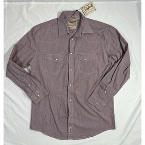 Rafter‎ C Shirt Mens L ProFlex45 Stretch Western Pearl Snap Red Paisley Cowboy